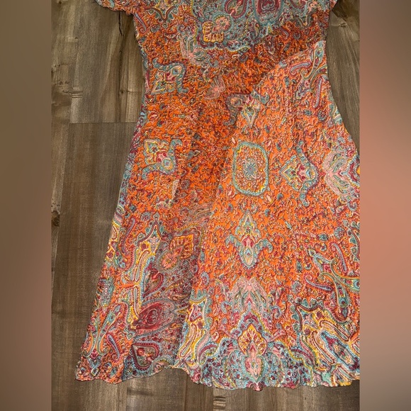 Sundance Silk Paisley Print Dress Size 8 - Picture 6 of 9